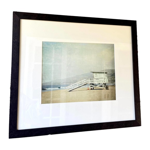 Framed Fine Art Photograph Lifeguard Tower Malibu Beach Los Angeles California - Picture 4 of 7